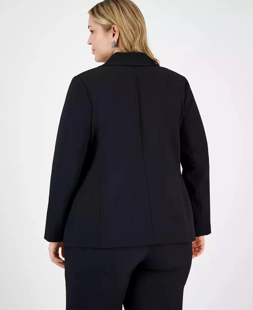 Tahari Plus Size Long-Sleeve One-Button Blazer 2