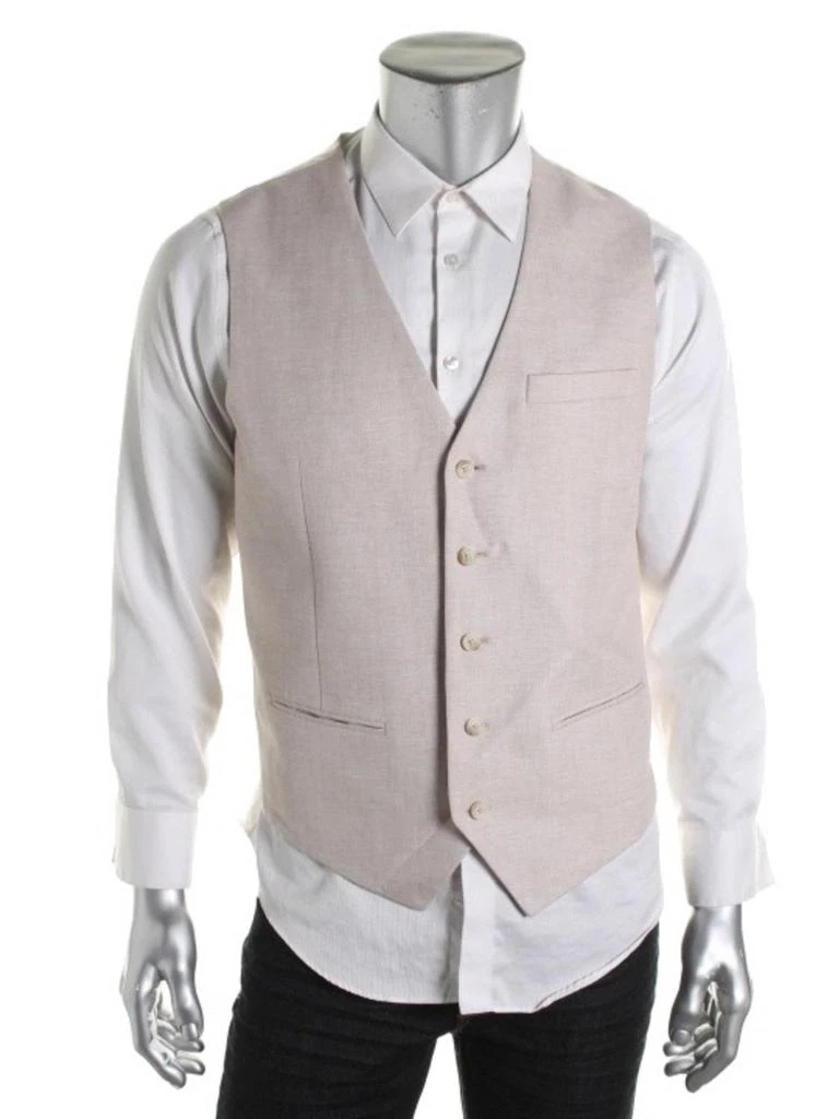 Perry Ellis Mens V-Neck Linen Suit Vest 1