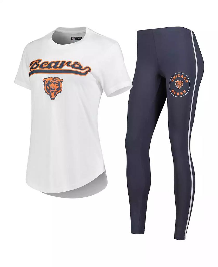 Concepts Sport Women's White, Charcoal Chicago Bears Sonata T-shirt and Leggings Sleep Set