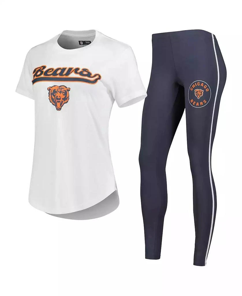 Concepts Sport Women's White, Charcoal Chicago Bears Sonata T-shirt and Leggings Sleep Set 1