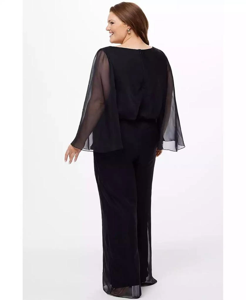 Celebrations by Sydney's Closet Women's Scoop Neck Wide Leg Jumpsuit with Sleeves 3