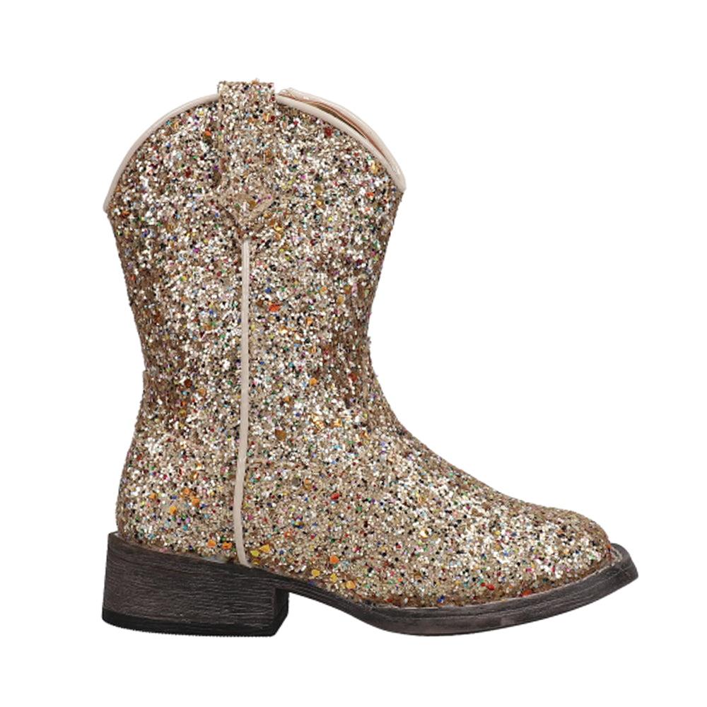 Roper Glitter Galore Square Toe Cowboy Boots (Toddler)