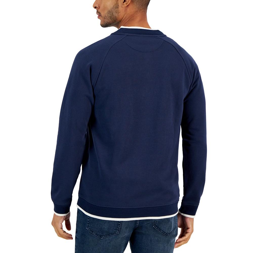 Alfani Baseball-Collar Long Sleeve Quarter-Snap Pullover