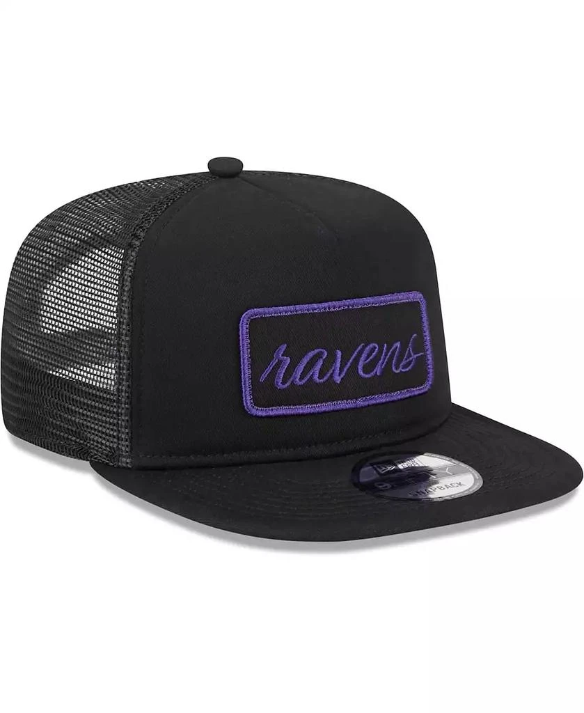 New Era Men's Black Baltimore Ravens Forum Trucker 9FIFTY Snapback Hat 3