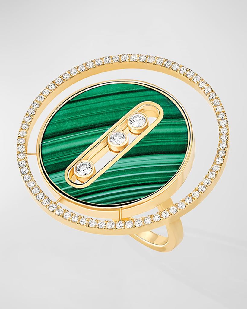 Messika Lucky Move 18K Yellow Gold Malachite Ring