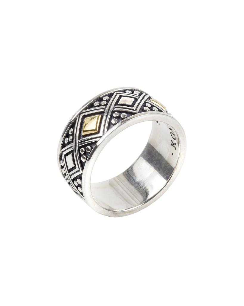 Konstantino Men's Sterling Silver Ring w/ 18k Gold Trim