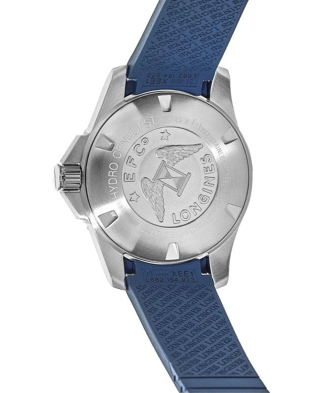 Longines Longines HydroConquest Automatic Blue Dial Blue Rubber Strap Men's Watch L3.782.4.96.9 3