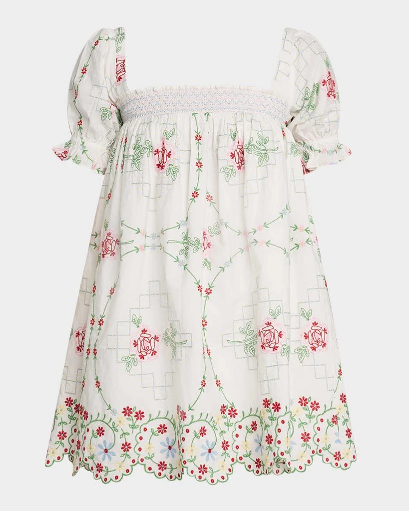 Damson Madder Lulu Rose Embroidered Mini Dress
