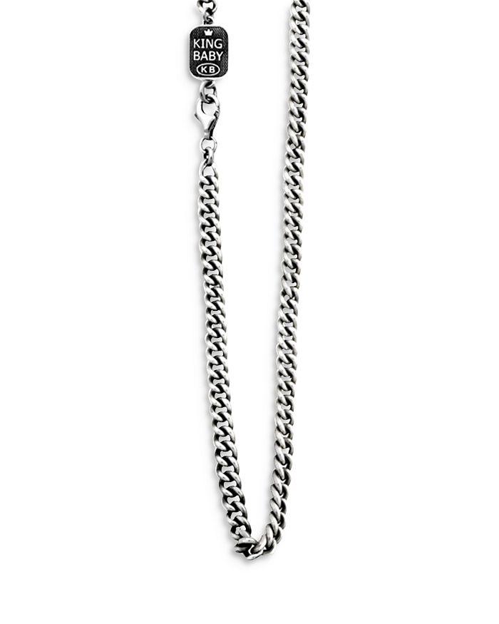 King Baby Sterling Silver Men's Curb Link Chain Necklace, 24"