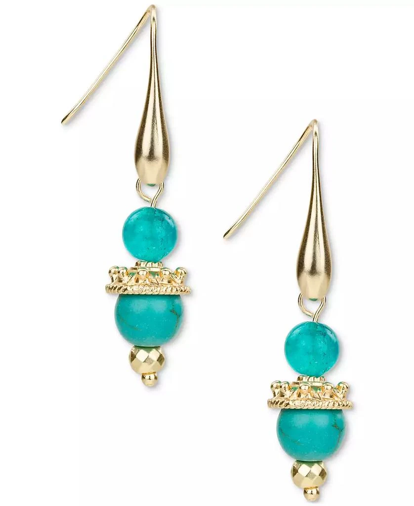 Patricia Nash Gold-Tone Color Bead Double Drop Earrings 1