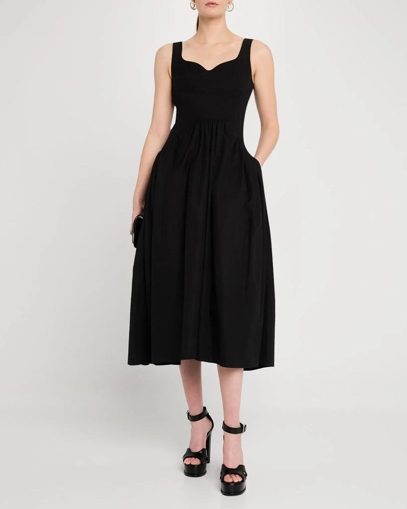 McQueen Sweetheart Sleeveless Fit-&-Flare Midi Dress 4