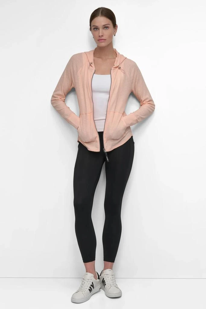 DKNY SLUB WAFFLE KNIT HOODIE 5
