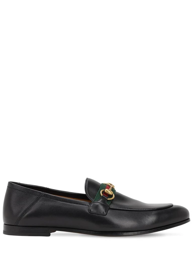 GUCCI 10mm Leather Foldable Loafers W/ Web 1