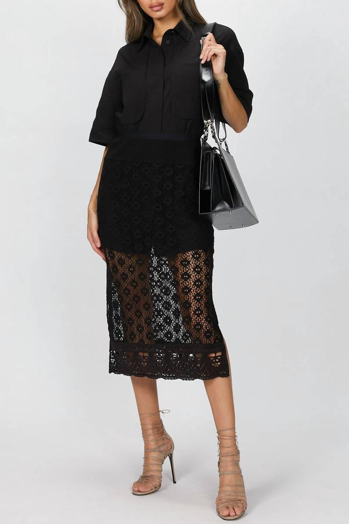 GOEN.J SHIRT AND CROCHET LACE SKIRT SET