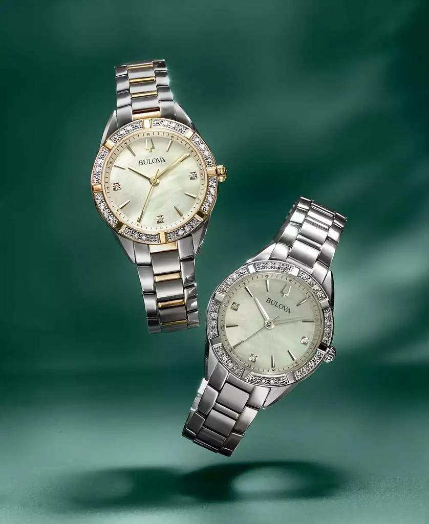 Bulova Women's Sutton Diamond (1/10 ct. t.w.) Stainless Steel Bracelet Watch 32.5mm 2