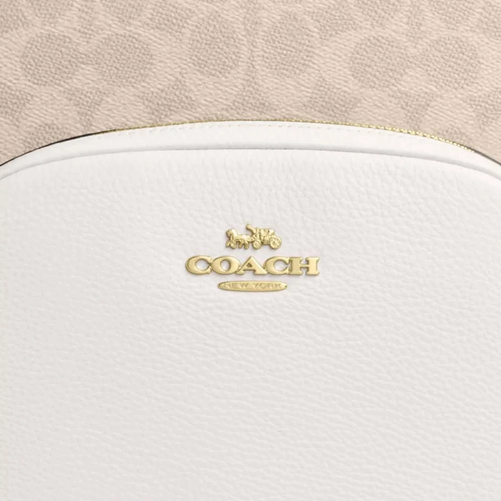Coach Large Court Backpack In Signature Canvas 6