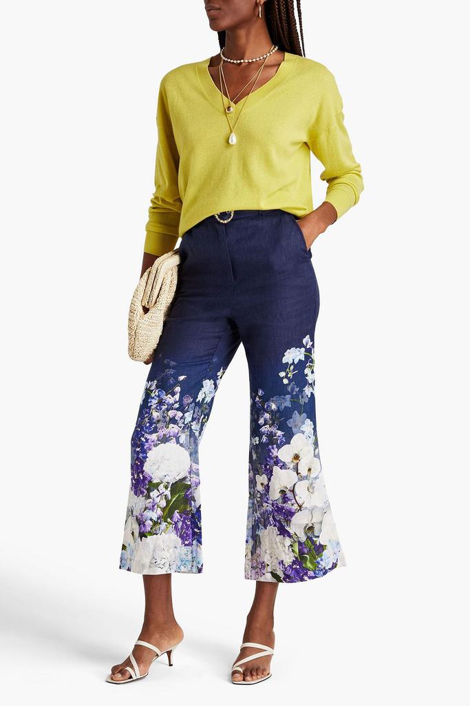 Zimmermann Floral-print linen-canvas kick-flare pants