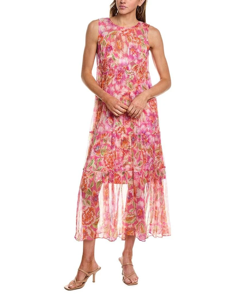 Johnny Was Petite Loran Tiered Silk Maxi Dress 1