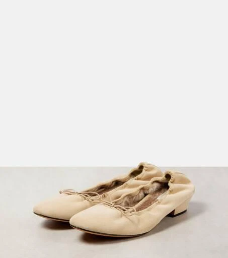 The Row Awar shearling-lined suede ballet flats 4
