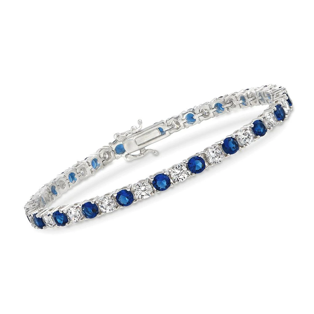 Ross-Simons Simulated Ruby and CZ Tennis Bracelet in Sterling Silver 1