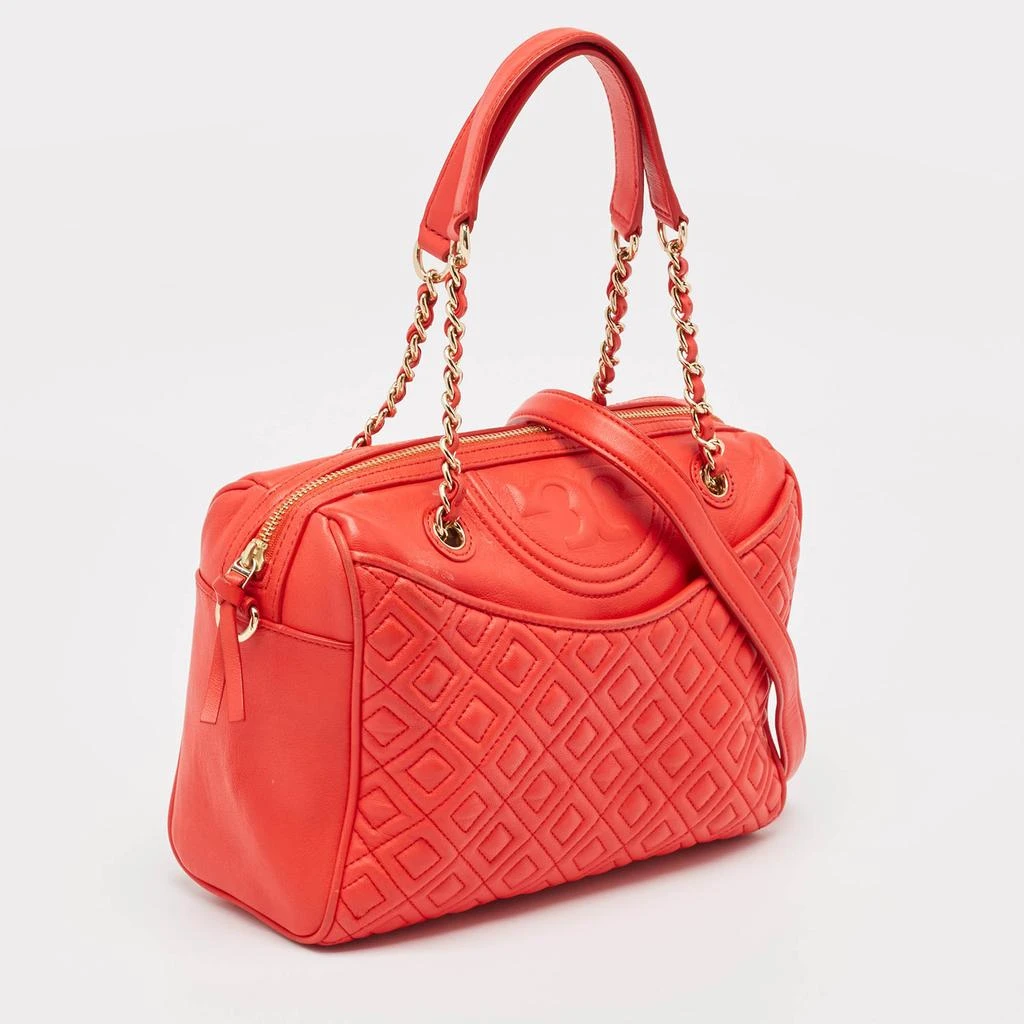 Tory Burch Tory Burch Red Quilted Leather Fleming Duffel Bag 3