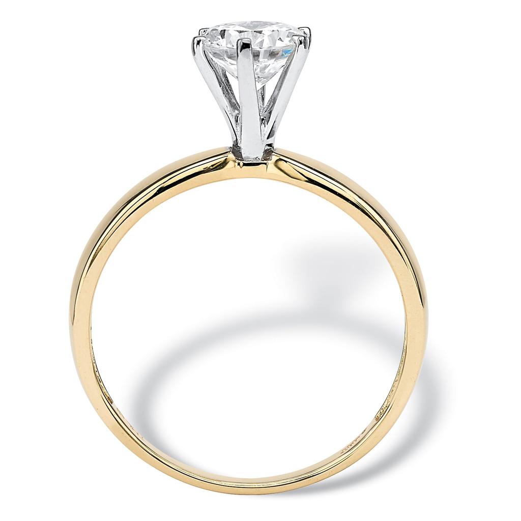 Palm Beach Jewelry 1.25 TCW Round Cubic Zirconia Solitaire Ring in 10k Yellow Gold