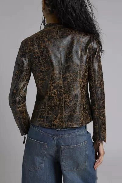 Silence + Noise Silence + Noise Shaina Cracked Faux Leather Slim Jacket 3
