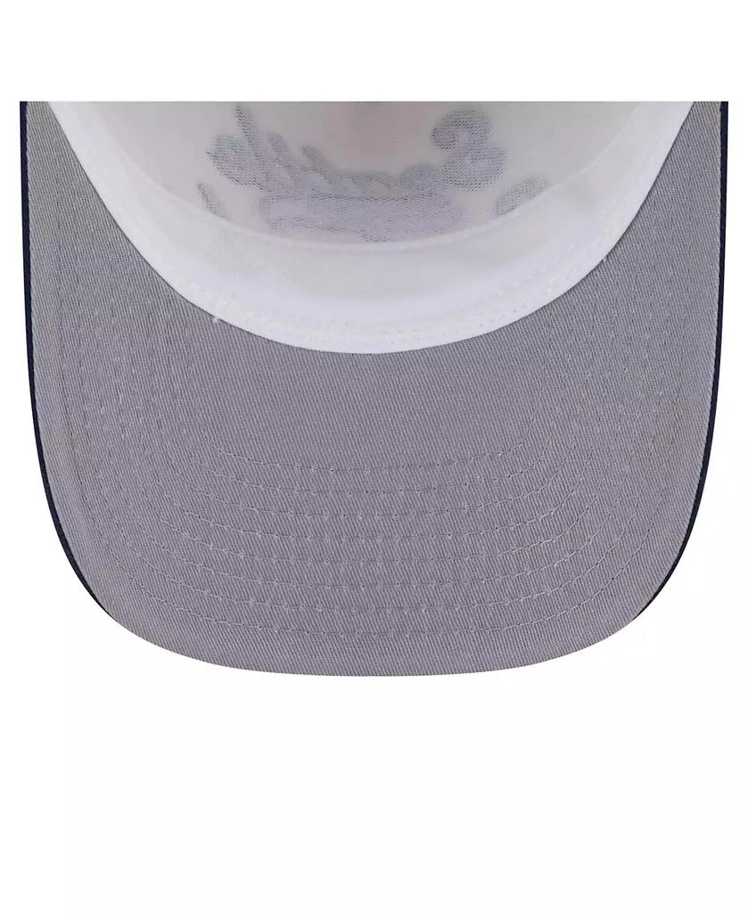 New Era Men's Cream/College Navy Seattle Seahawks Chainstitch A-Frame 9FIFTY Adjustable Hat 5