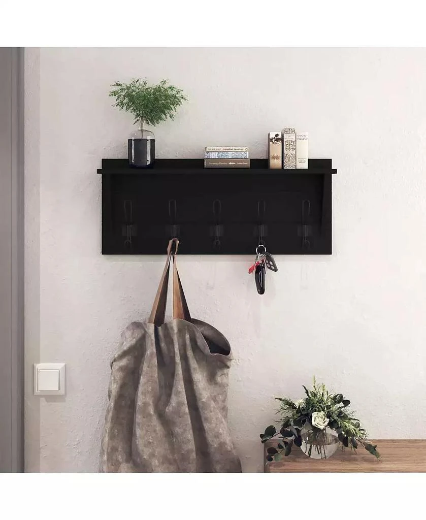 HBCY Creations Rustic Wall-Mounted Coat Rack Shelf, 24" Solid Pine Wood with Hooks, Country Style for Entryway, Kitchen
Bathroom 2