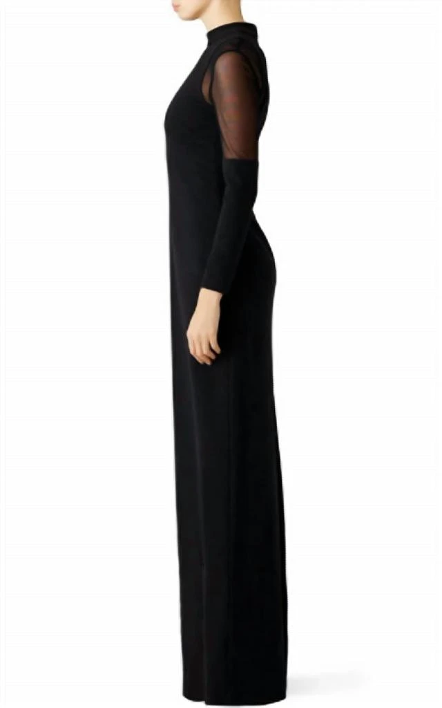 Nicole Miller Nicole Miller - Sheer Long Sleeve Dress With Plunging Neckline 3