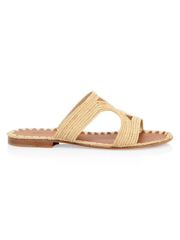 Carrie Forbes Raffia Cutout Slides 1
