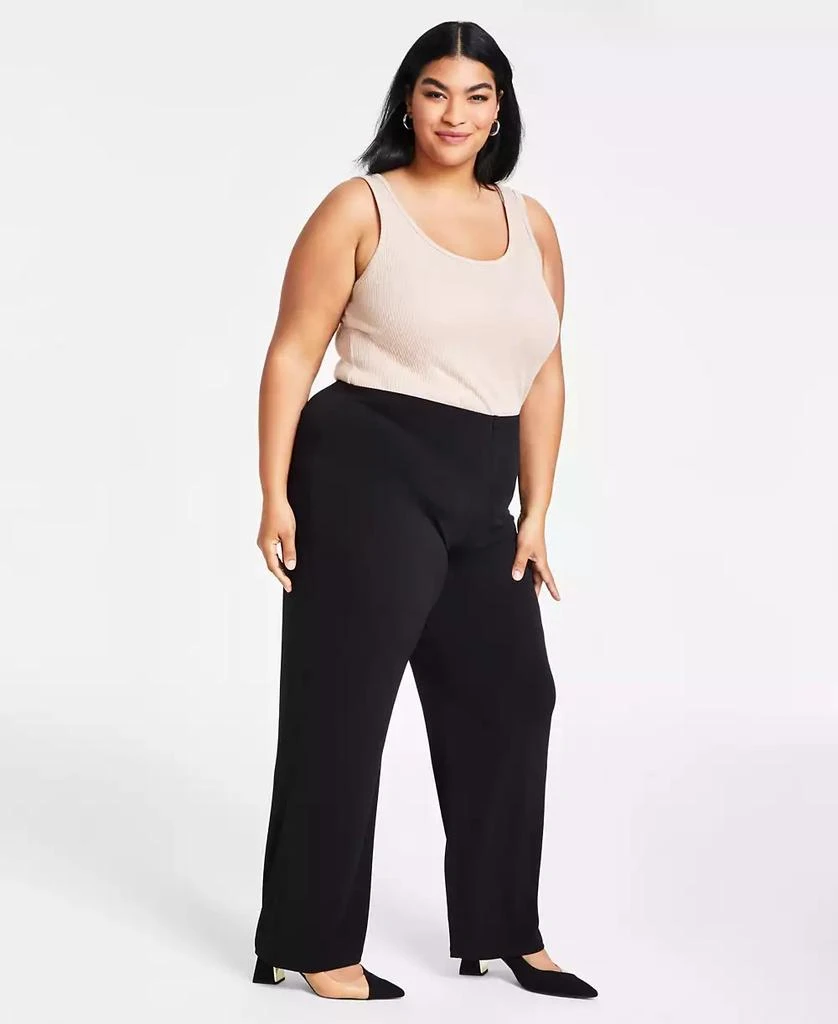 JM Collection Plus and Petite Plus Size Wide-Leg Pull-On Pants, Exclusively at Macy's 3