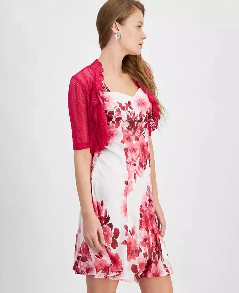 Connected Petite Ruffle Jacket & Printed Sheath Dress 4
