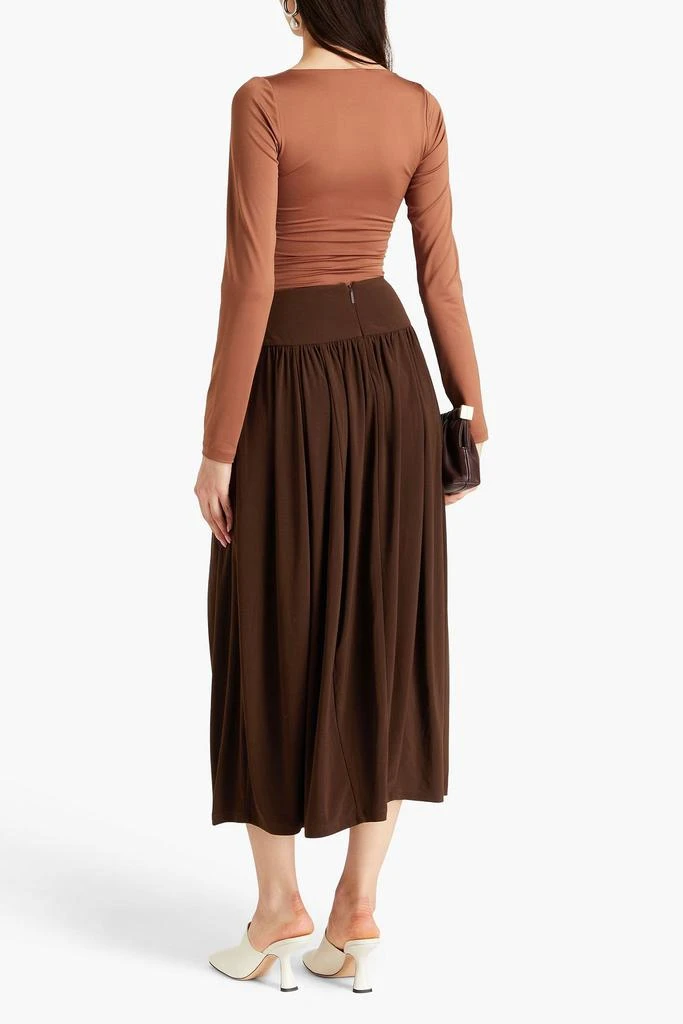Tibi Gathered jersey midi skirt 3