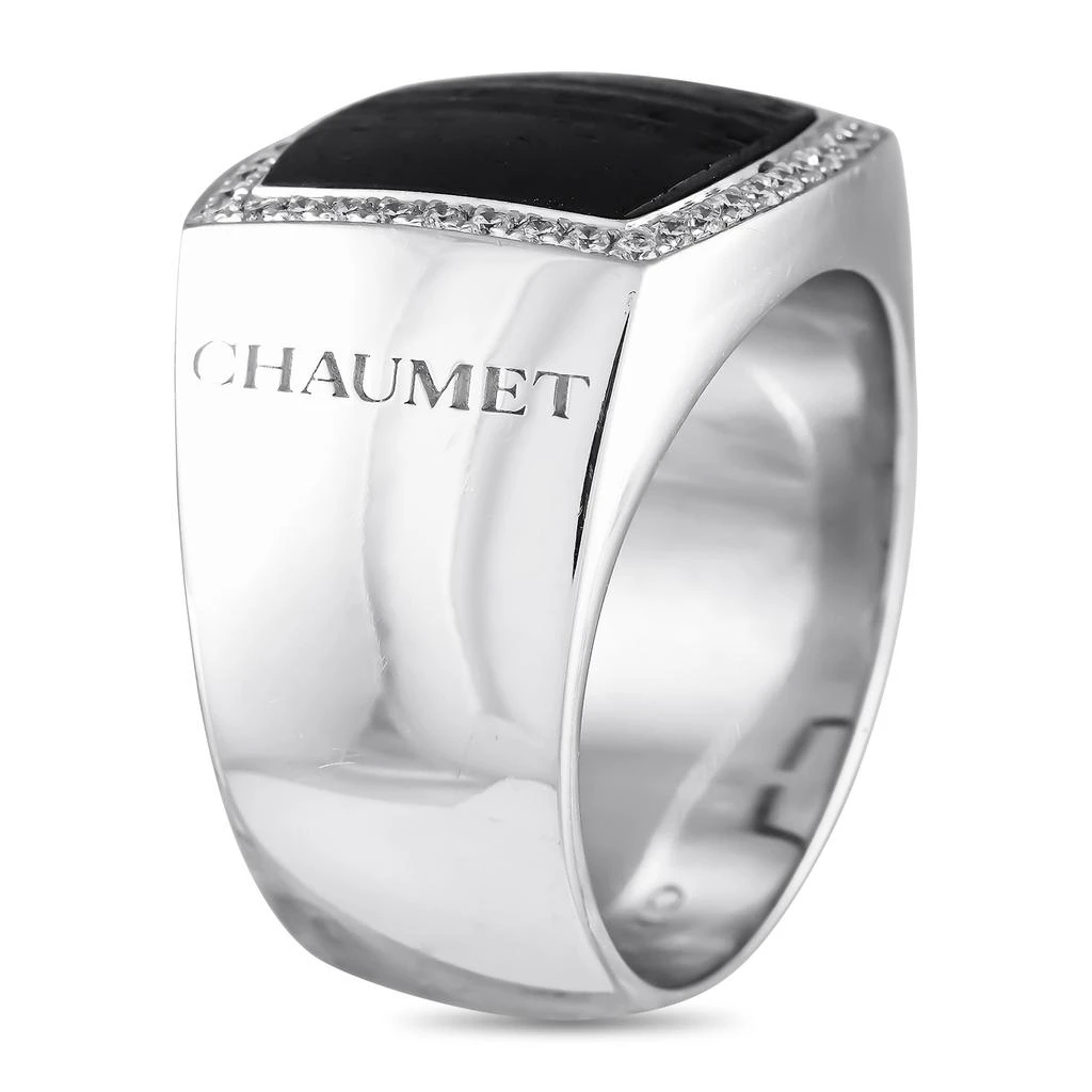 Chaumet 18K White Gold 0.20ct Diamond and Wood Ring CH09-091124 2