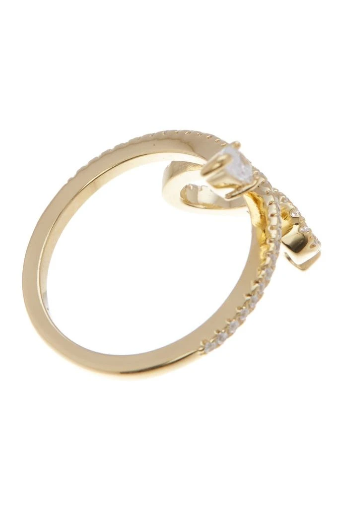 ADORNIA 14K Gold Plated Swarovski Crystal Accented Winding Snake Ring 2