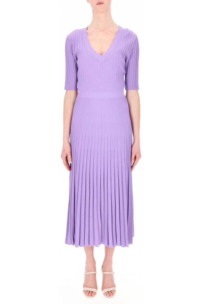 P.A.R.O.S.H. P.A.R.O.S.H. V-Neck Pleated Midi Dress 1
