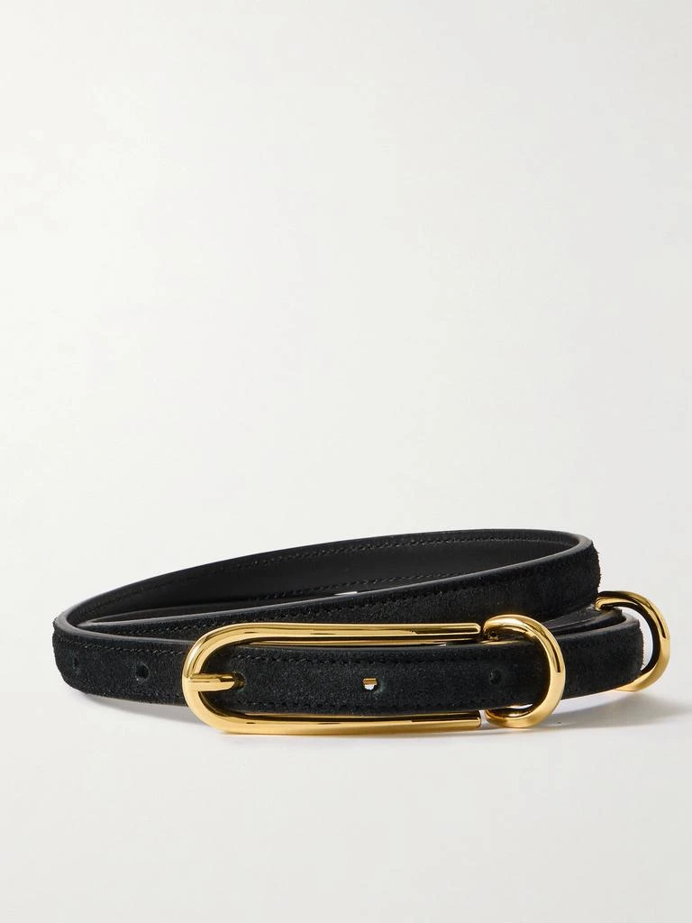 Liffner Three Keeper Croc-effect Leather Belt