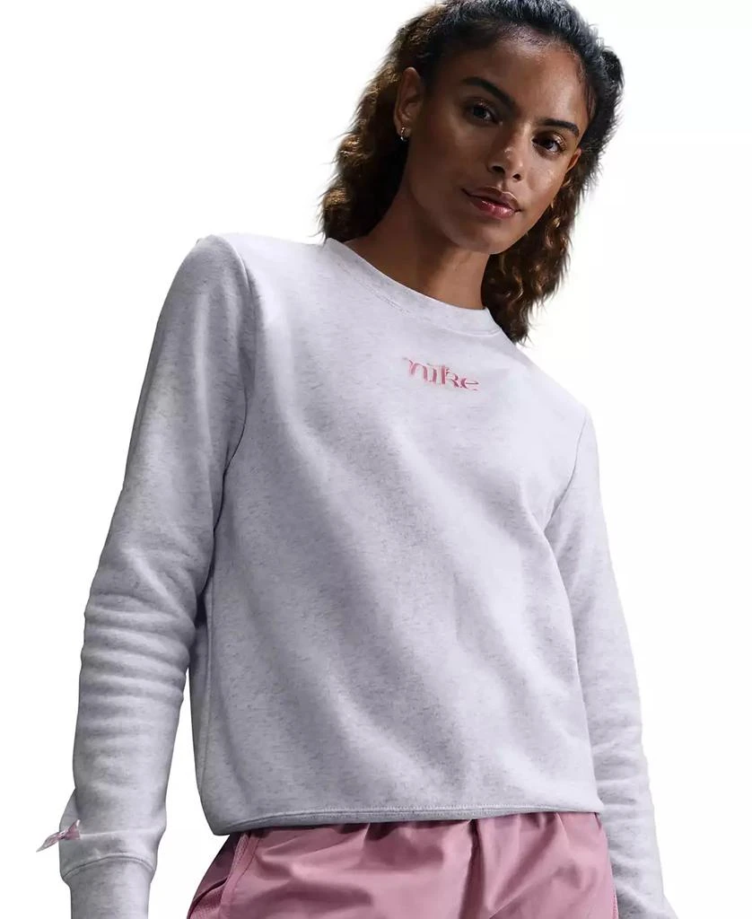 NIKE Women's Club Bow-Trim Sweatshirt 1
