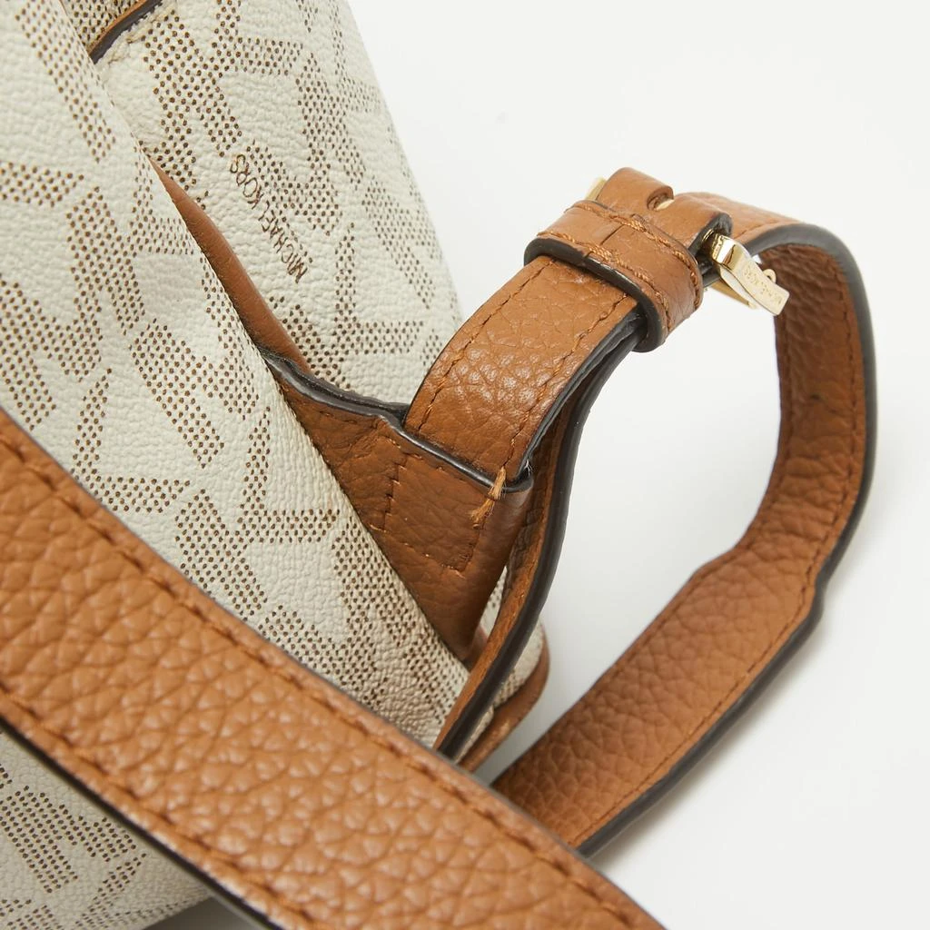 Michael Kors Michael Kors Off White Signature Coated Canvas Studded Abbey Backpack 5