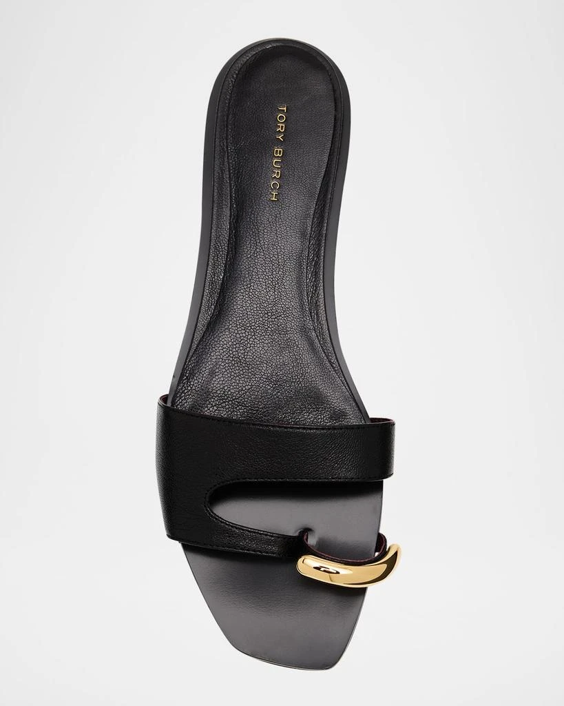Tory Burch Pierced Leather Toe Ring Flat Sandals 5