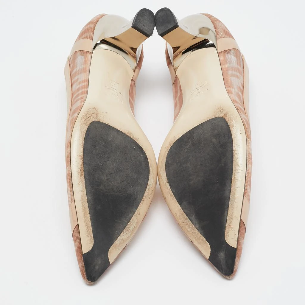 Fendi Fendi Light Pink/Brown Zucca Mesh and Leather Colibri Pumps Size 39 6