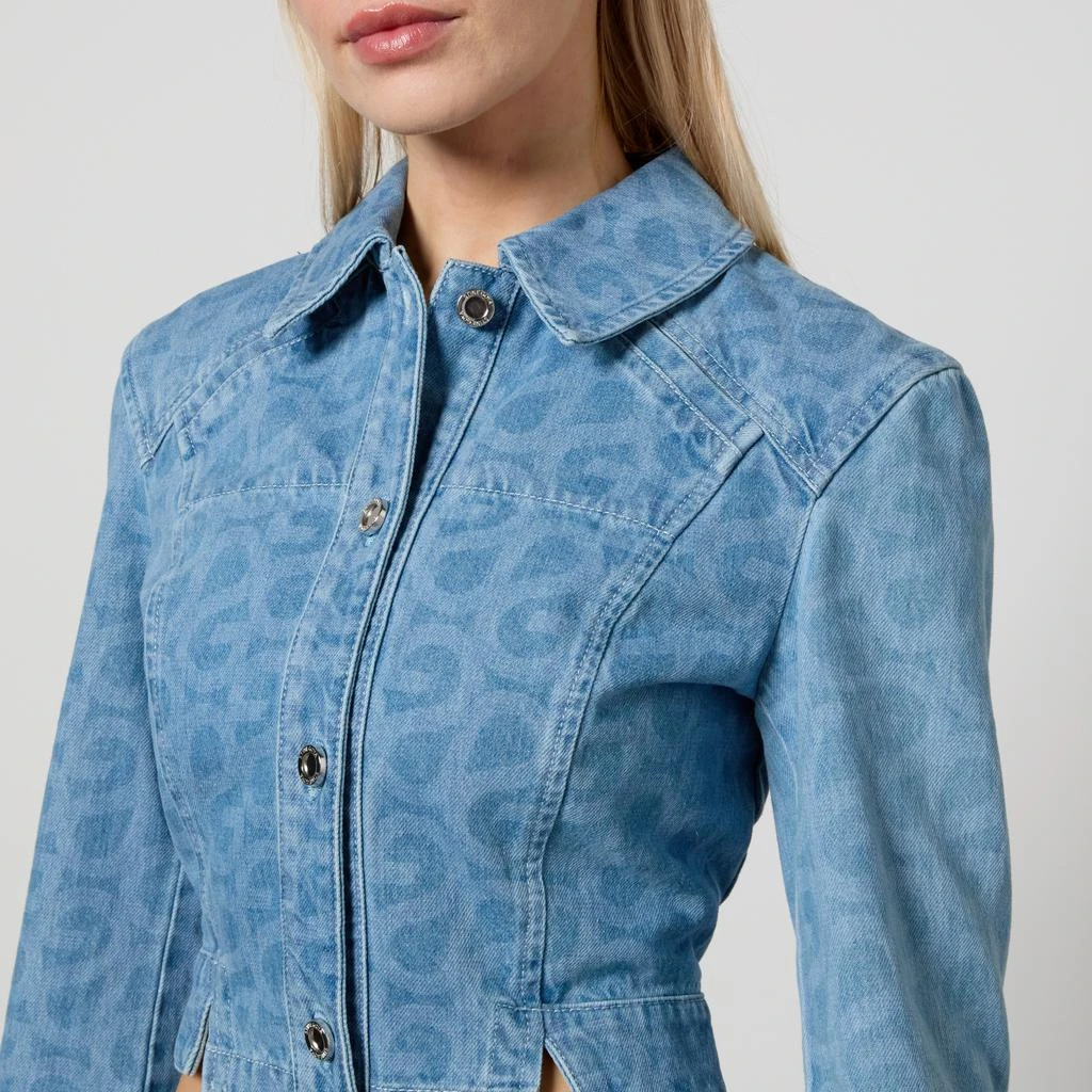 Stine Goya Sammie Cropped Logo Denim Jacket 4