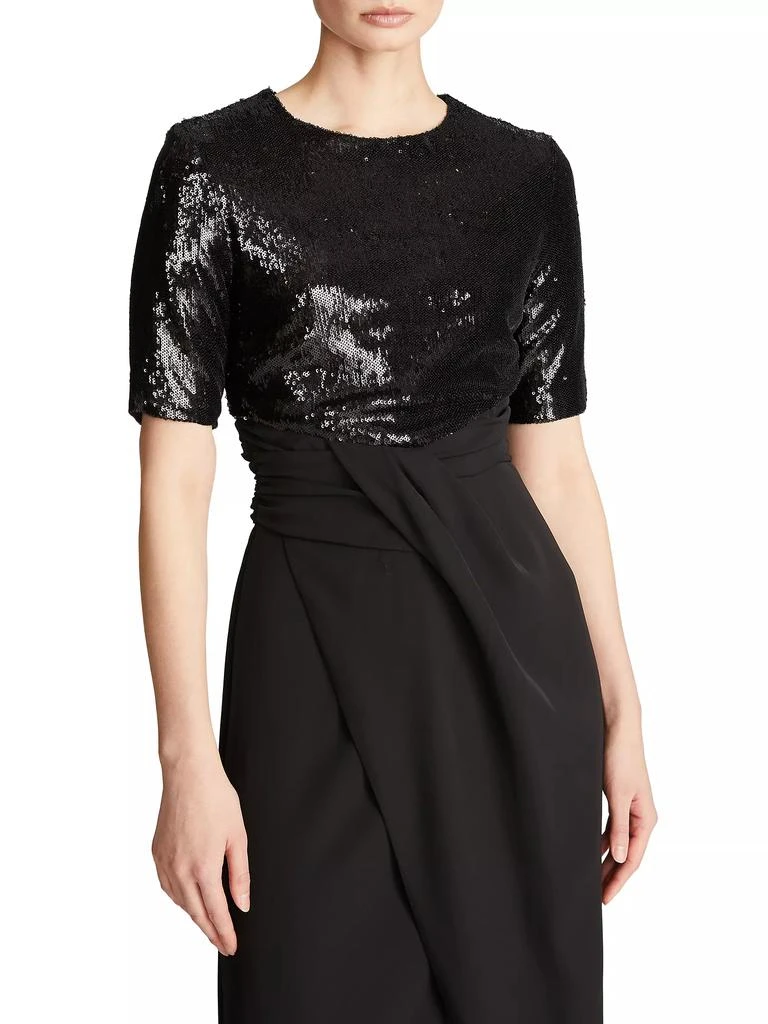 Halston Keagan Short-Sleeve Sequined Gown 5