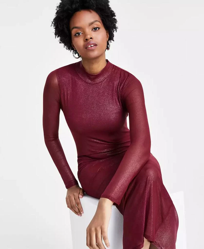 Women's Foil Mesh Mock Neck Bodycon Midi Dress, Created for Macy's  On  Sale Now with Up to 71% Off | Discover Exclusive Deals & Savings at  BeyondStyle  Authentic Bar III