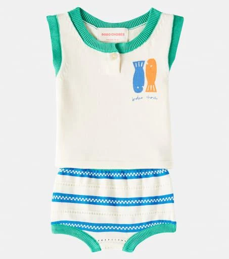 BOBO CHOSES Baby Lucky Fish cotton top and bloomers set 2