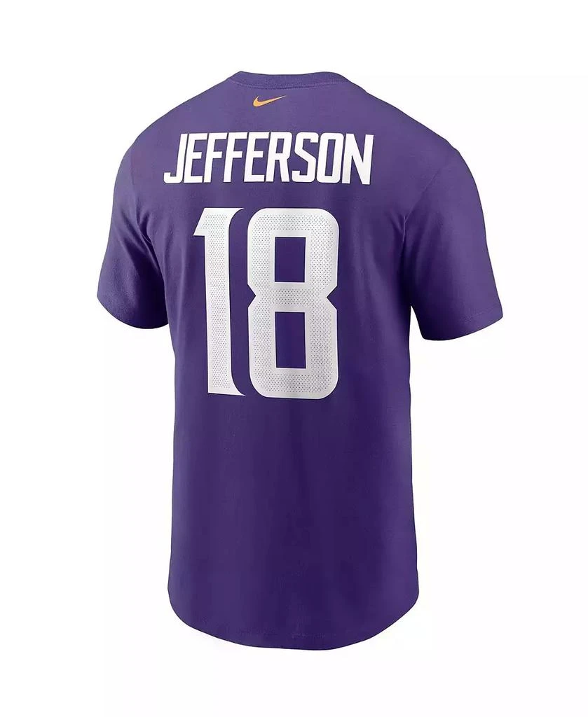 NIKE Men's Justin Jefferson Purple Minnesota Vikings Name and Number T-shirt 3