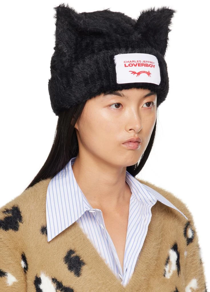 Charles Jeffrey Loverboy Black Fluffy Chunky Ears Beanie 2
