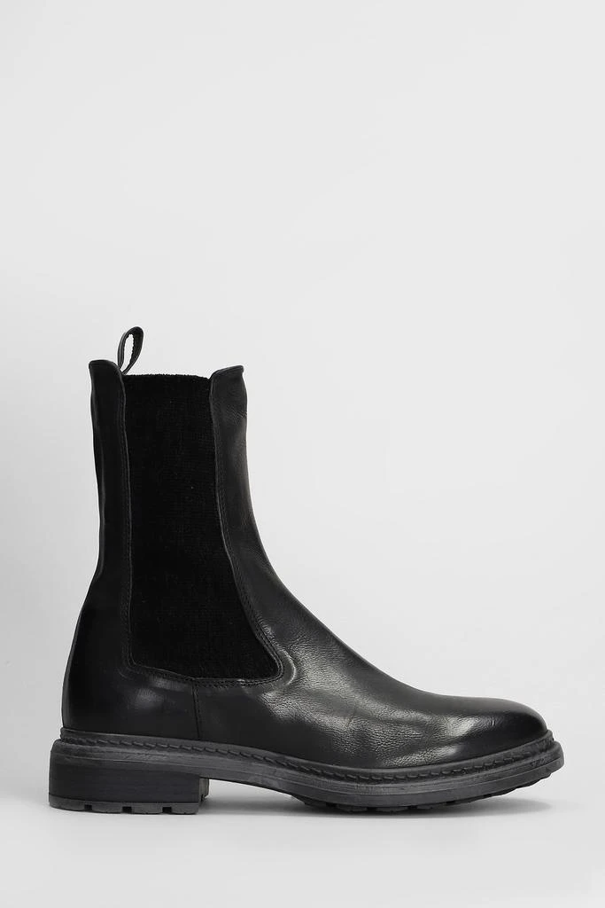 Julie Dee Combat Boots In Black Leather 1