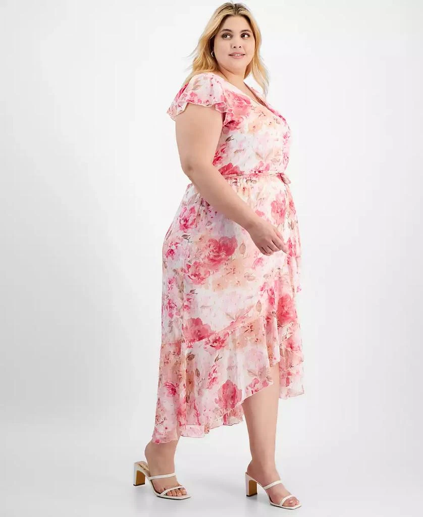 City Studios Plus Size Floral-Print Wrap Dress 3